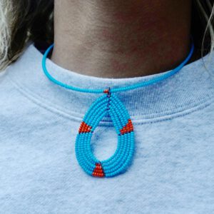 Mfuku blauw/oranje choker